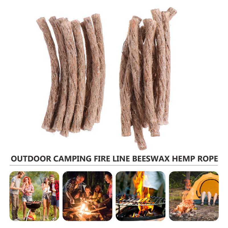 Amazon hot selling outdoor camping picnic ignition supplies wood fireplace ignition hemp rope ignition rope wax rope