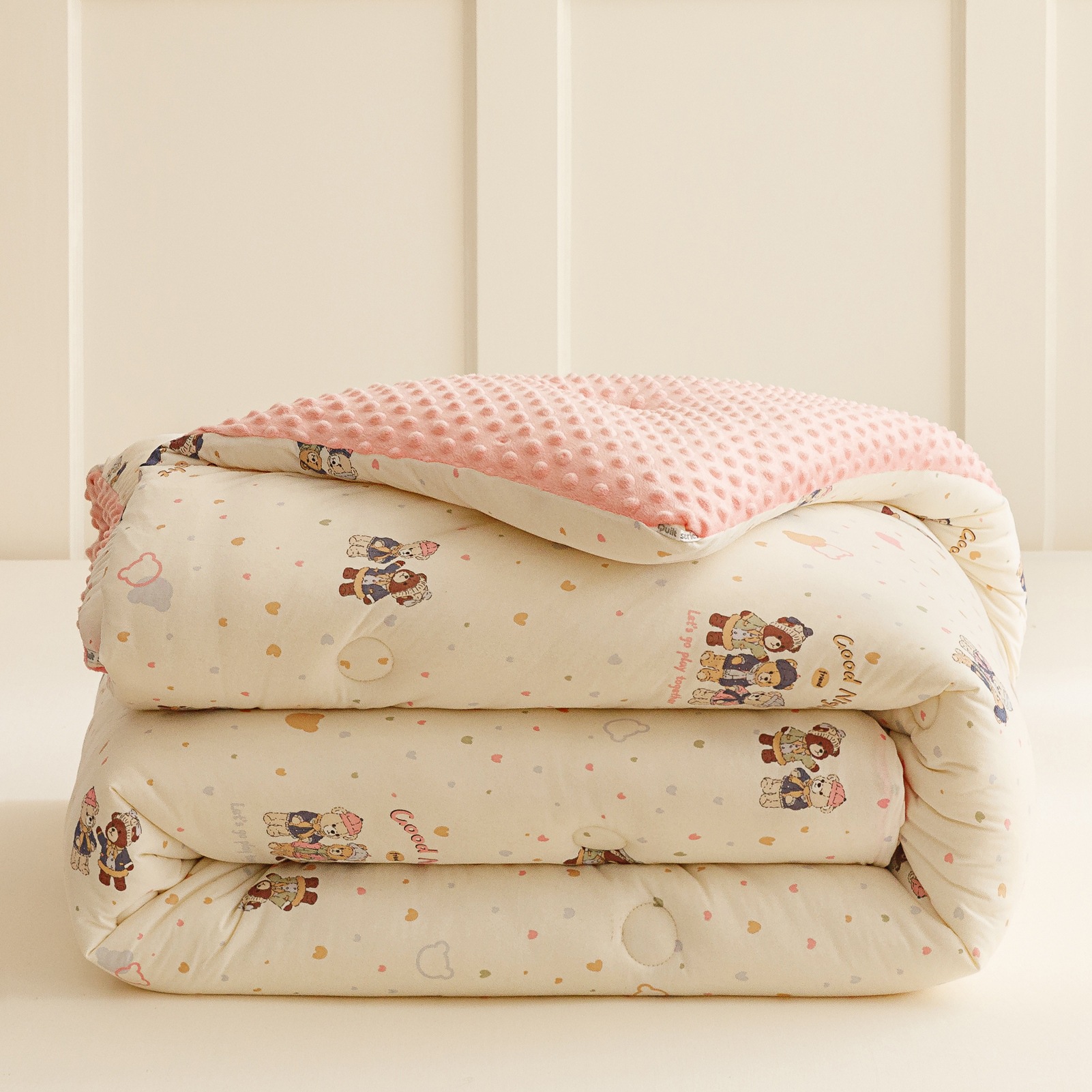 Picture of Maternal and infant class a pea velvet quilt soybean fiber quilt core children's knitted cotton student dormitory four seasons autumn and winter quilt 2