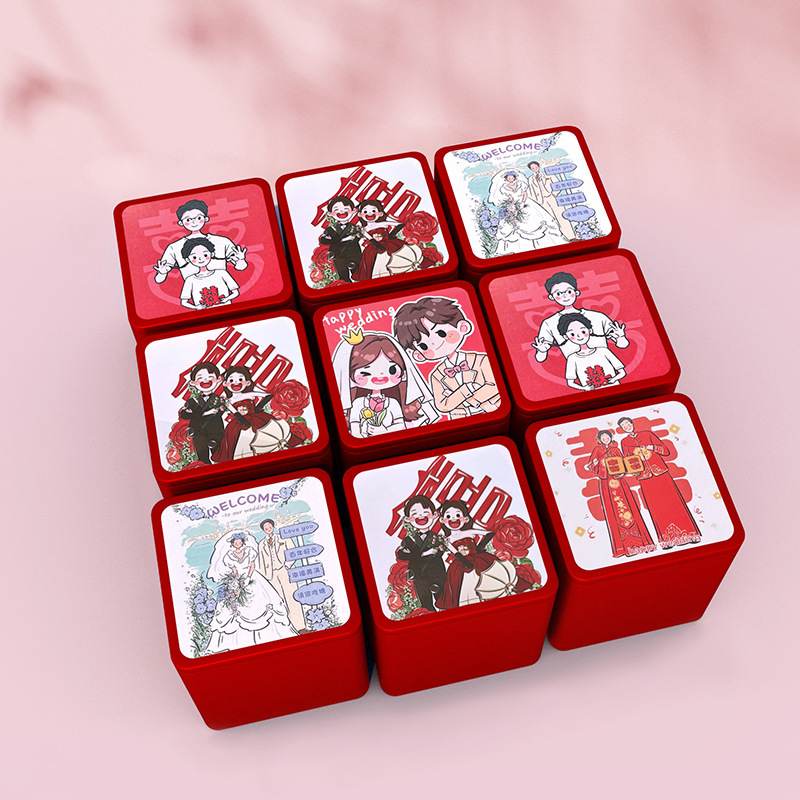 Shixin Manufacturer Wedding Candy Tin Can Wedding New Product Festive Package Tin Box Tinplate Exquisite Candy Can