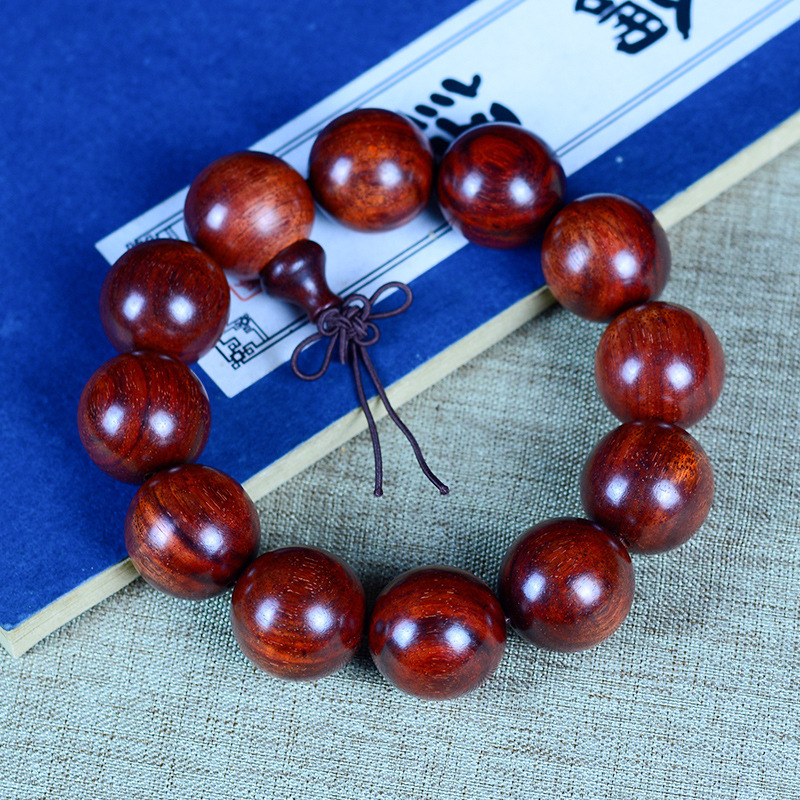 Picture of Natural Indonesia True Venus Leaflet Rosewood High Density Submerged Blood Sandalwood 108 Buddha Beads Plate Wen Play Men's and Women's Handstrings