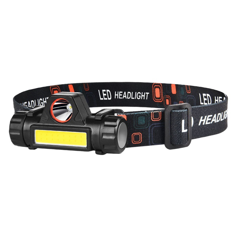 Cross-Border Headlight Mini Led Strong Light Rechargeable Head-Mounted Flashlight with Magnet Cob Dual Light Source Outdoor Fishing Sensor