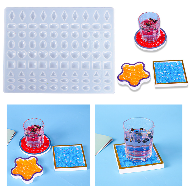 Deyi Yangyang DIY Glue Mold Heart Square Mosaic Coaster Silicone Mold Resin Jewelry Amazon