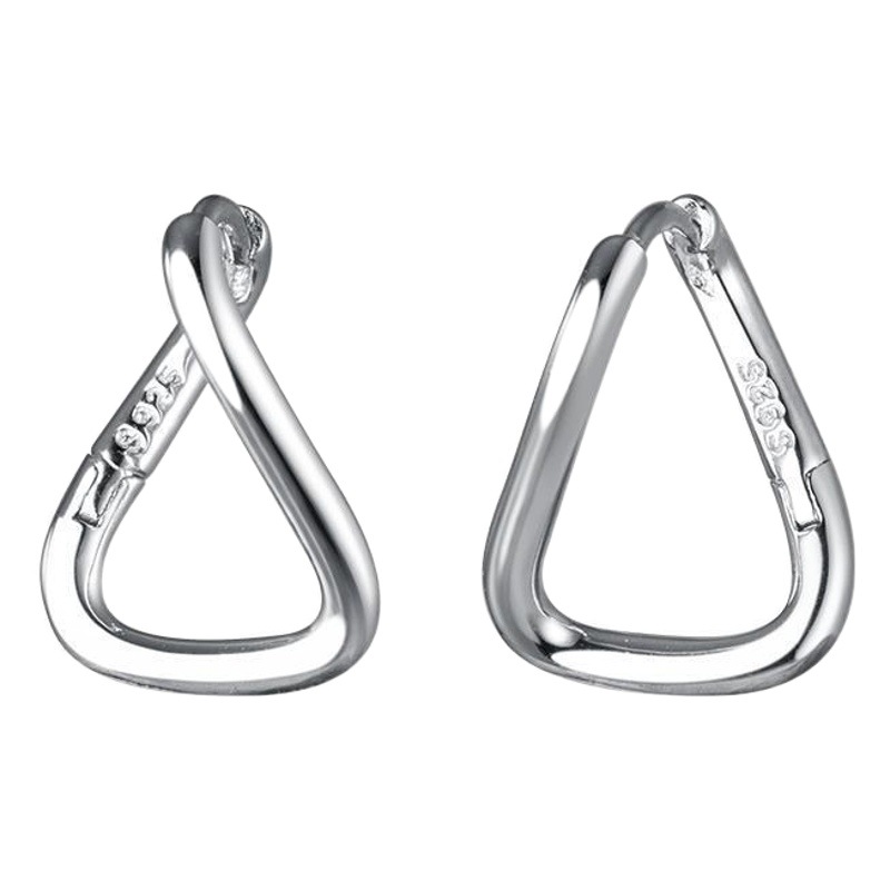 Geometric Line Simple Earrings Women's Distorted Mobius 925 Silver Pin Ear Buckle Creative Ins Hip-Hop Earrings