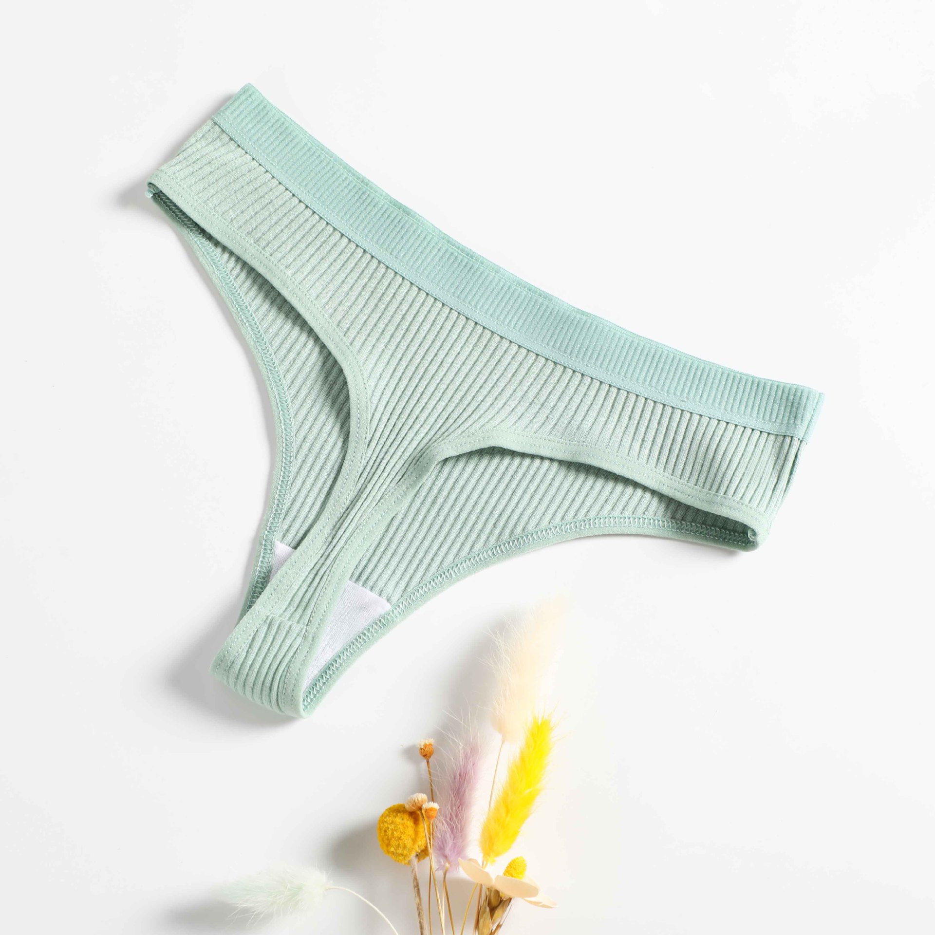 Picture of Pure Cotton European and American Sexy Thong Women's Mid-low Waist Women's Comfortable Breathable t-shaped Panties Simple Women's t-shaped Panties
