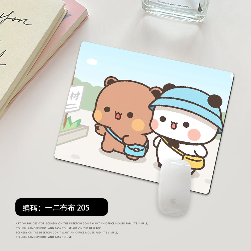 Picture of One or two cloth small size mouse pad office computer keyboard pad cartoon cute panda thick lock edge wrist pad