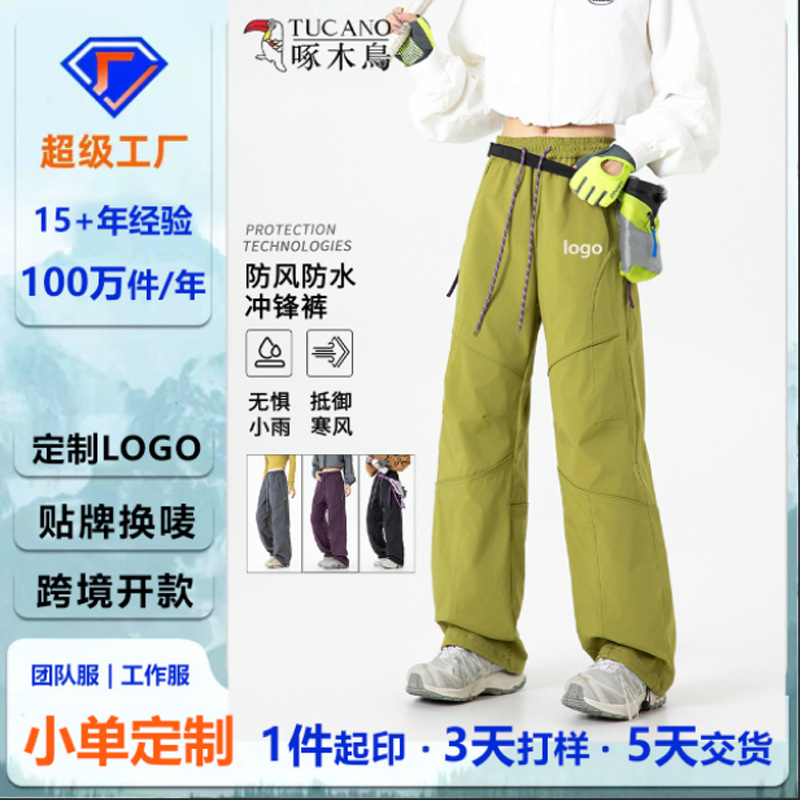 Woodpecker Charging Pants, Women's Spring and Autumn Outdoor Windproof Waterproof Mountaineering Pants, Paratrooper Quick Drying Hiking Sports Cargo Pants