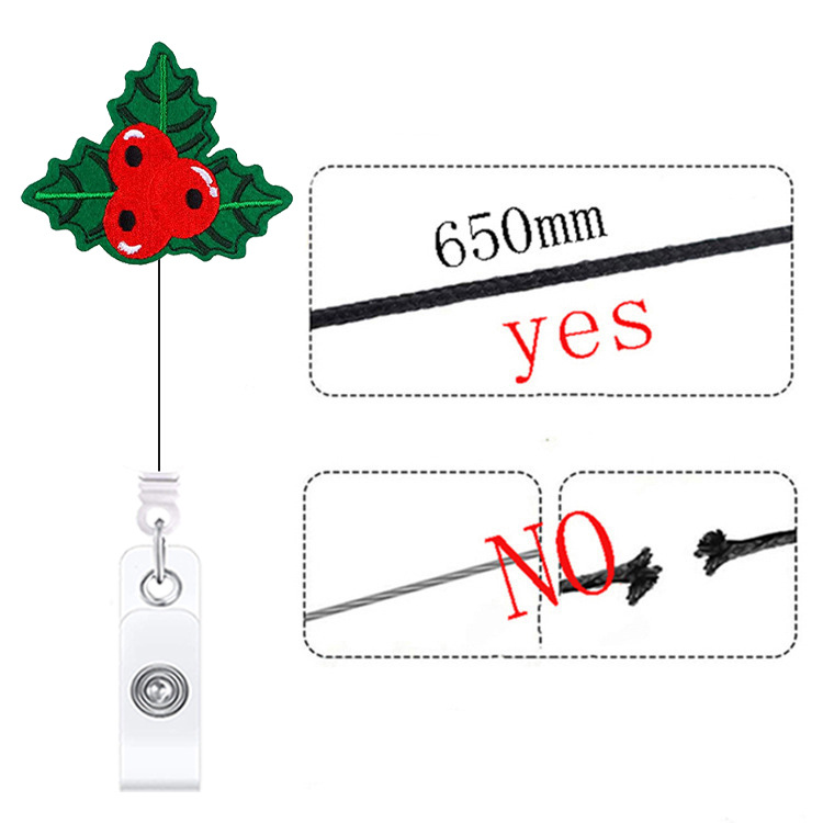 Picture of Handmade embroidery Christmas felt easy pull buckle easy pull snowflake snowman elk retractable rotating easy pull gift