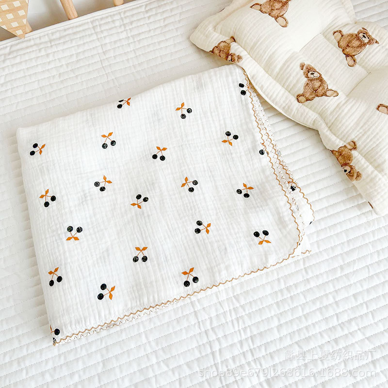 Picture of Baby's 2-layer Summer Thin Cotton Candy Quilt Baby's Air-conditioning Quilt Gauze Soft Summer Blanket Children's Towel Quilt