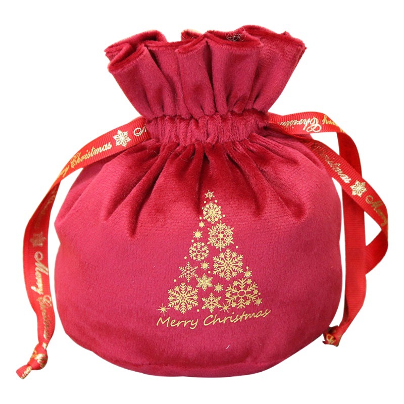 2024 New Year flannel lucky bag custom New Year gift red envelope bag drawstring bag safe lucky cloth bag