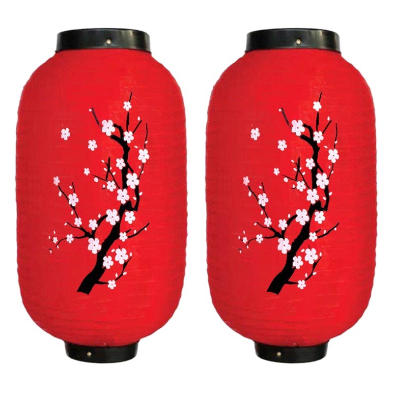 Picture of Wax gourd lantern outdoor lantern waterproof festive silk cloth plum blossom lantern wholesale Japanese and Korean folding peach blossom Lantern
