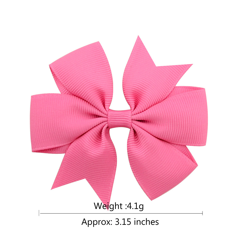 Picture of 53 Colors Amazon Hot Selling Six-Ear Pure Color Ribbed Fishtail Bow Hairpin Hair Accessories Kidsren's Headwear 564