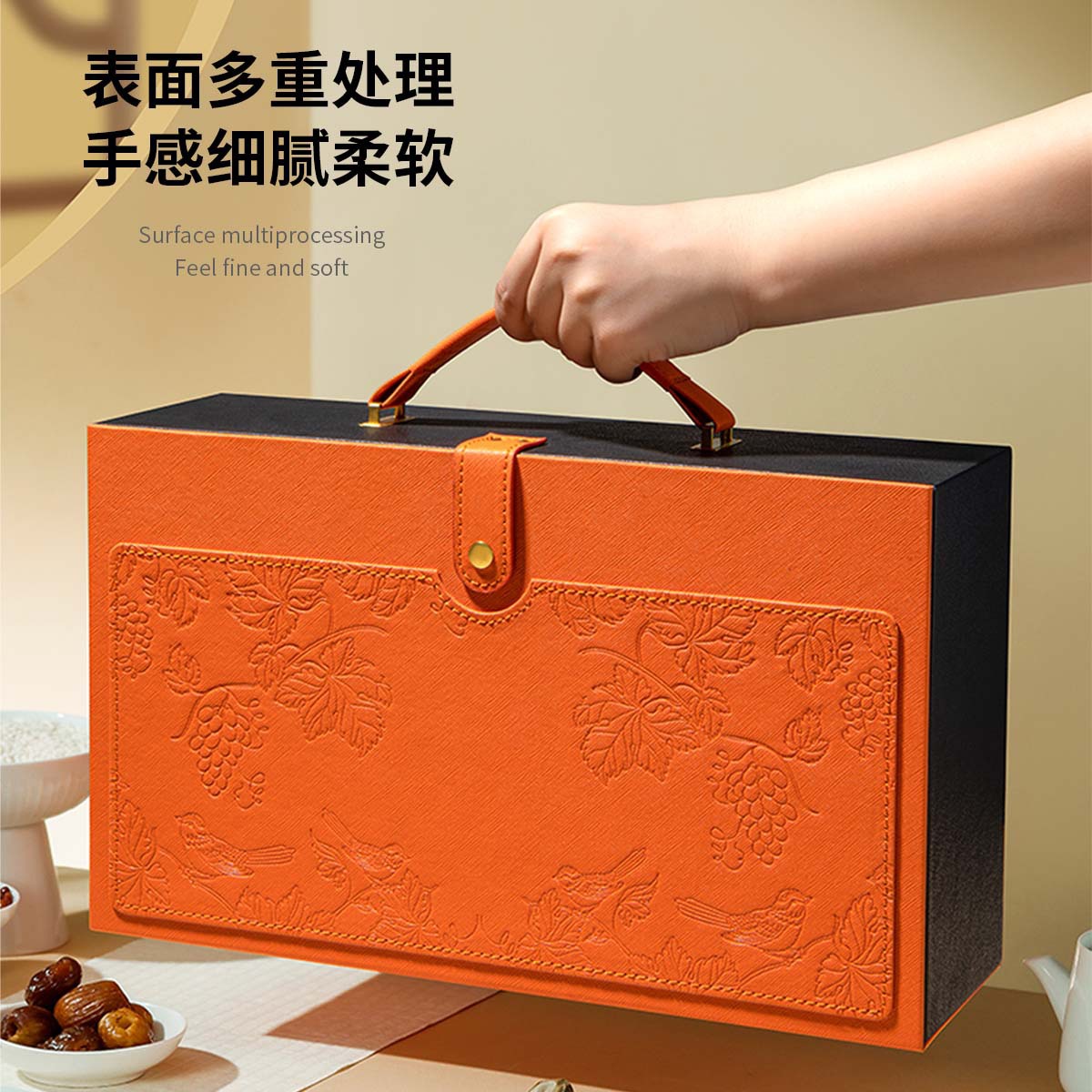Picture of Red Wine Box Double Pack Leather Box Printed LOGO High-grade Wine Gift Box Packaging Box Universal 2 Red Wine Empty Boxes