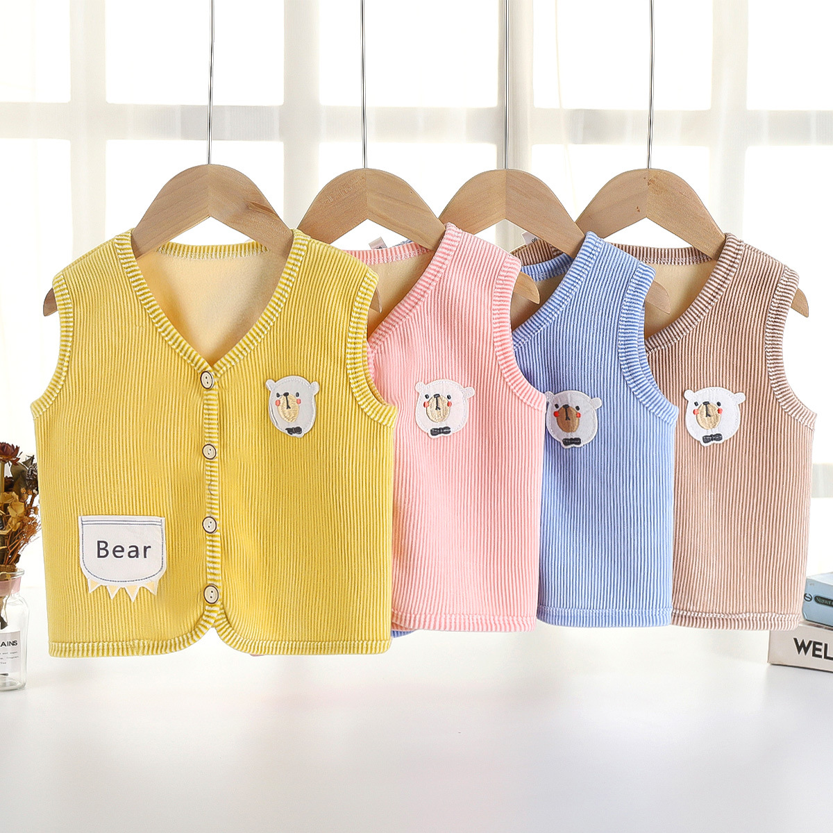 Baby's Vest Spring and Autumn Outfit Children's Double-Sided Top Boys' Newborn Vest Baby's Waistcoat Girls' Fashionable Style