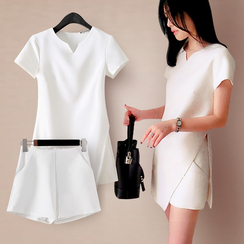 2024 Summer Small Two-piece New Women's Fashionable Casual suit Hong Kong Style Girl Top with Short Skirt Pants