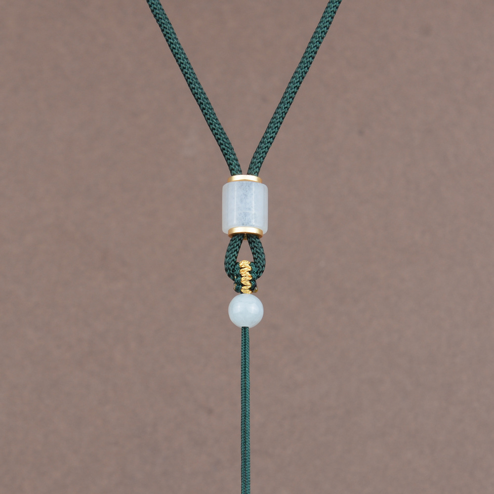 Picture of Jadeite Pendant Lanyard Adjustable Pendant Necklace Matching Rope Bashan Jade Hand-woven Neck Pendant Rope for Men and Women