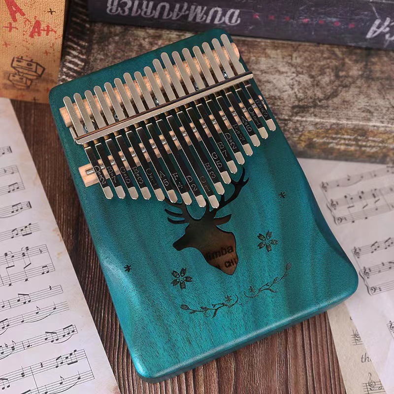 Picture of Thumb Piano 17-Tone Kalimba Kalimba 21-Tone Kalimba Finger Piano Instrument Solid Wood Rainbow Model