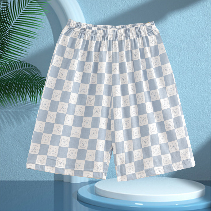 Picture of Boys' Pajamas Children's Summer Pure Cotton Short-sleeved Shorts Girls' Thin Home Clothes suit Big Children's Boys' Air-conditioning Clothes