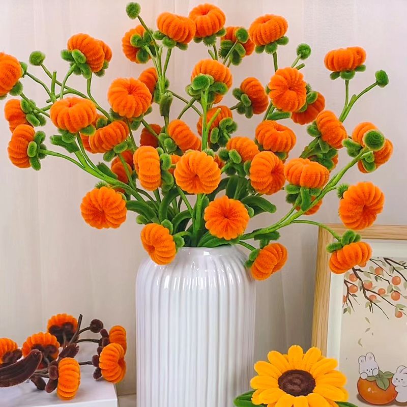 Picture of DIY Persimmon-Shaped Twist Stick Material Kit Housewarming Gift Making Living Room Artificial Flower Weaving Creative Handicraft