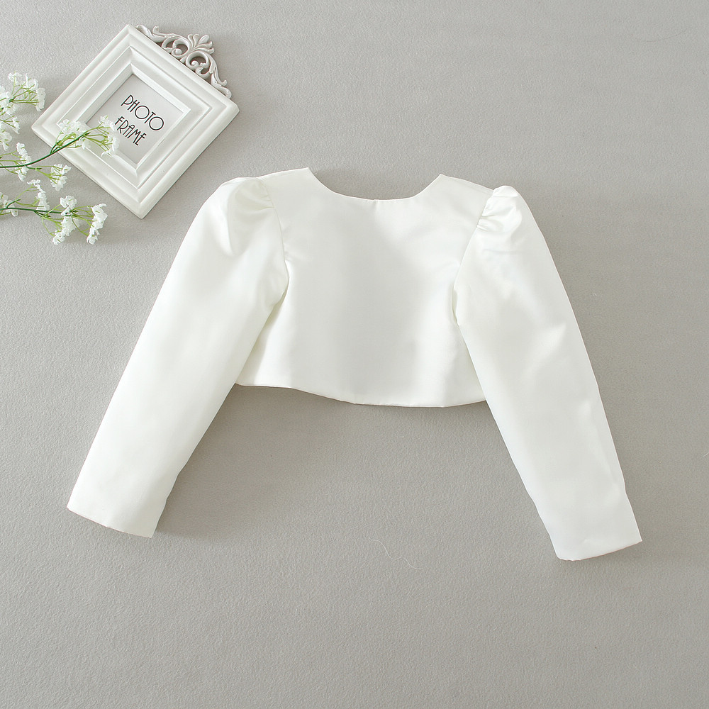 Picture of Girls' Wedding Dress, Long-Sleeved Outwear, Kidsren's Handmade Beading with Princess Skirt and Shawl, One Piece Drop Shipping
