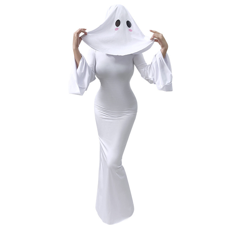 Picture of Halloween New Ghost Mother Cos Dress Lady Apricot Same Style Sexy Backless dress Stage Performance Dress for Women