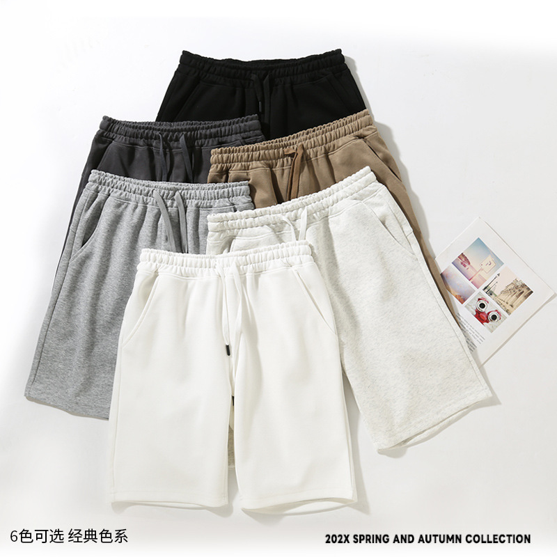Unisex 2025 Summer New Couples Cotton Shorts Loose Straight Casual Trendy Sports Beach Pants Mid-length Pants