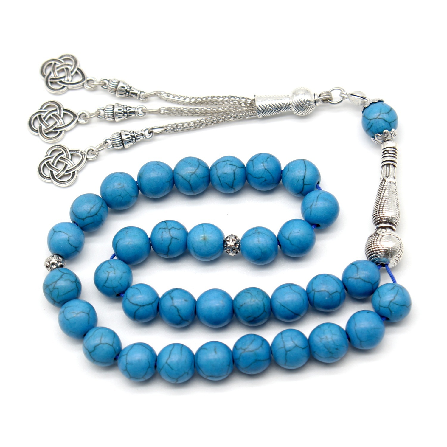 Picture of 33 Turquoise Rosary Original Design 10mm Totbih Handmade Beads