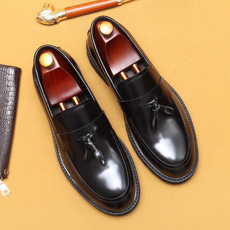 Picture of [vip for] tassel loafers men's leather thick-soled British casual shoes cowhide lining business formal wear