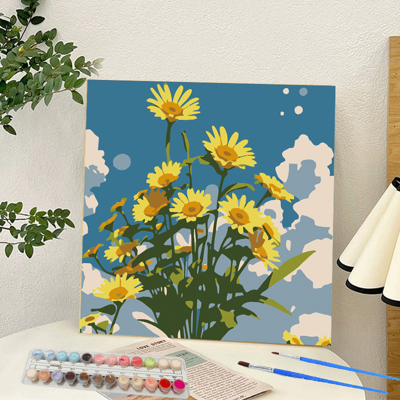 Picture of Digital oil painting landscape Dafen village hand-painted mathematical oil painting coloring painting oil painting flowers flower oil painting wholesale