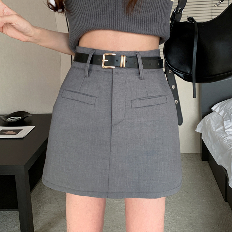 2024 New Korean style fashionable elegant high waist slimming suit A- line skirt sexy sheath skirt ins anti-exposure