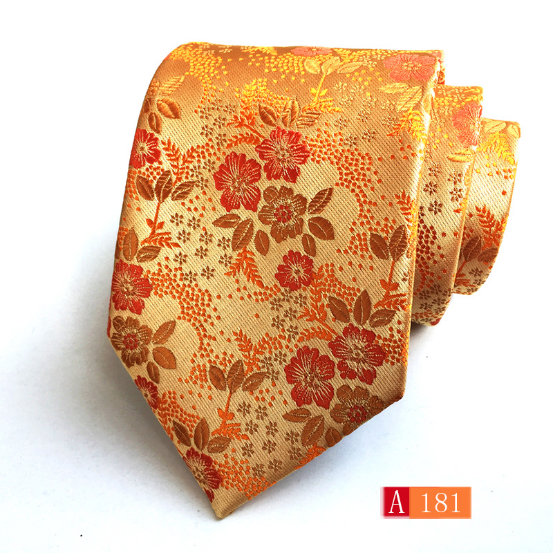 Picture of Source manufacturers polyester jacquard material men's tie big flower spike fashion tie in stock wholesale