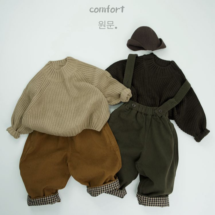Picture of Children's Suspender Pants Spring and Autumn New Korean-style Retro Suspender Pants for Boys and Girls Plaid jumpsuit Class A Two-wear Trousers