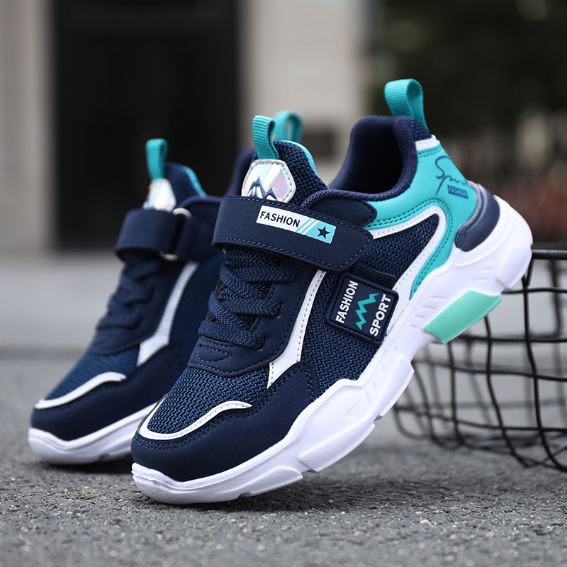 Children's sneaker Boys' Shoes Large Children's Boys Spring and Autumn Breathable Single Pair Mesh Shoes Students Soft Sole Running Shoes