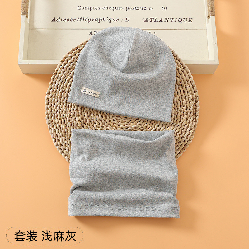 Picture of New baby double hat suit warm Amazon foreign trade wholesale printing children's scarf hat suit