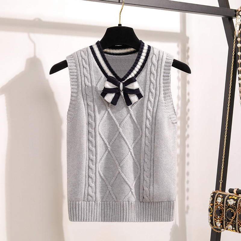 Picture of Children's Wool Vest School Uniform Vest 2025 Spring & Fall New Tops Girls Boys Student Woolen Vest Vest