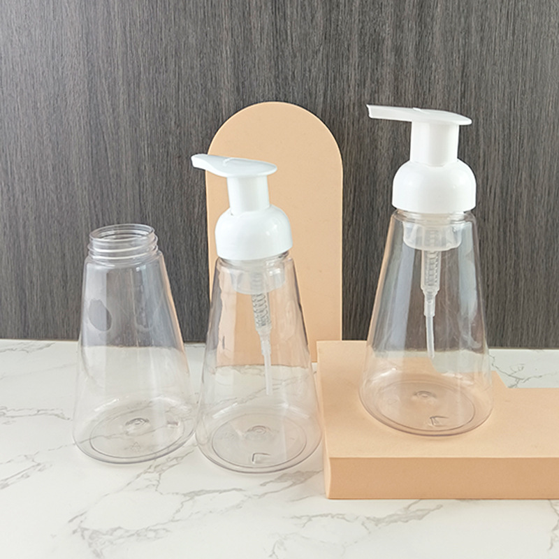 40 Teeth 330ml Cone Bottle Lotion Pump Pet Daily Chemical Packaging Factory Direct Sales Facial Cleanser Foam Pump Hand Sanitizer
