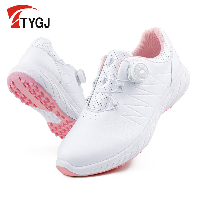 Golf Shoes Women's Non-Slip Waterproof sneaker Breathable Spin Shoelace Casual Non-Slip Fixed Studless Shoes Women's Shoes
