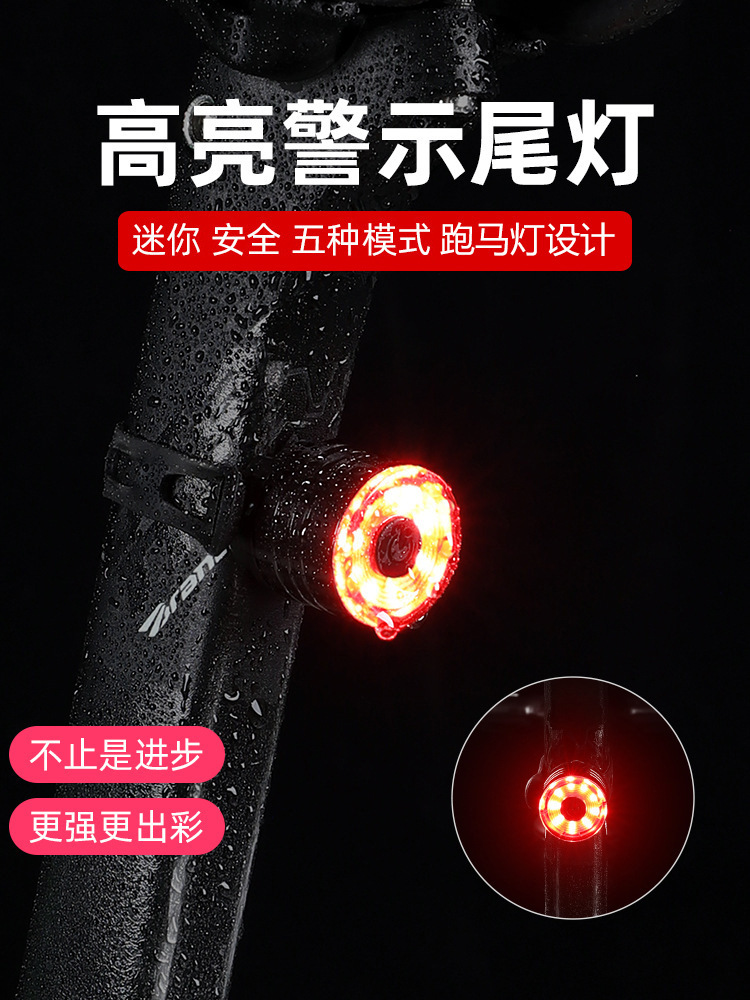 Bicycle tail light high endurance night cycling light mountain road bike Type-c charging warning light riding equipment