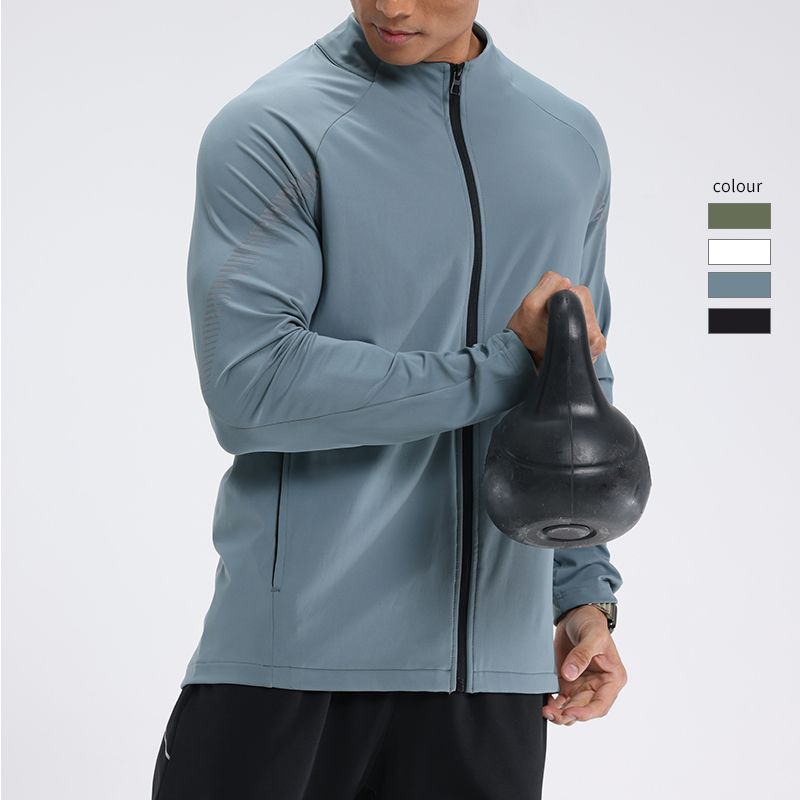 New Sports Casual Riding Clothes Men's Fitness Running Training Vertical Collar Windbreaker Jacket Quick-drying Jacket