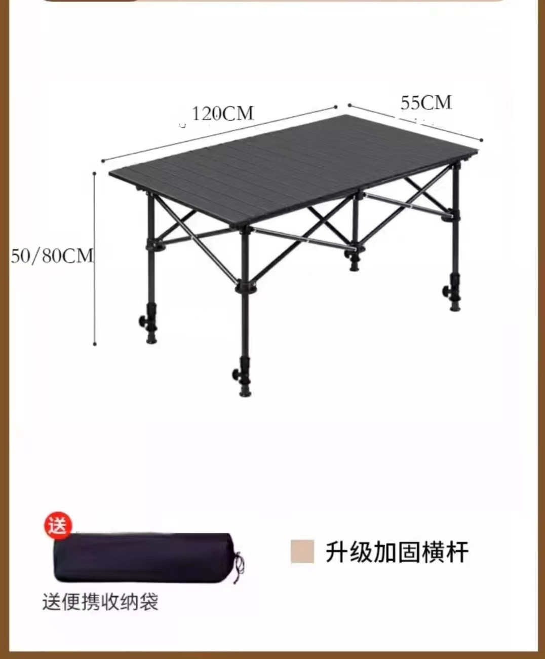 Picture of Wholesale Outdoor Folding Table Metal Egg Roll Table Portable Camping Picnic Table Stall Table Camping BBQ Self-driving Tour
