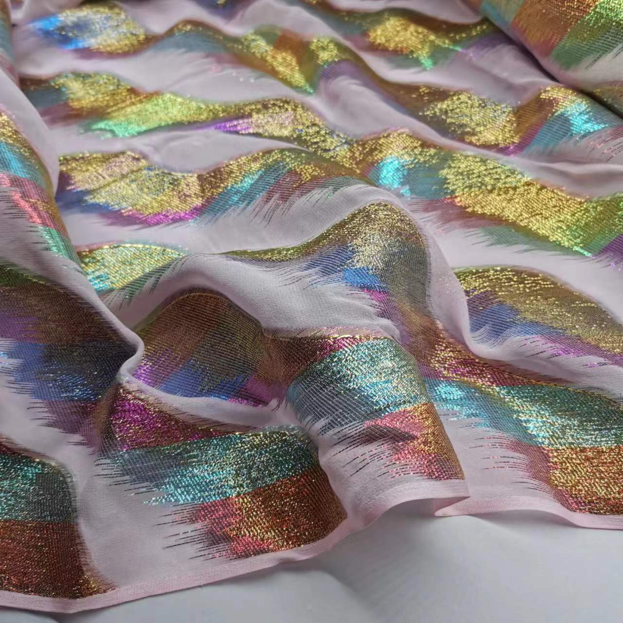 Light foundation 10 mmi woven gold mulberry silk george fabric narrow ancient stage dress silk fabric
