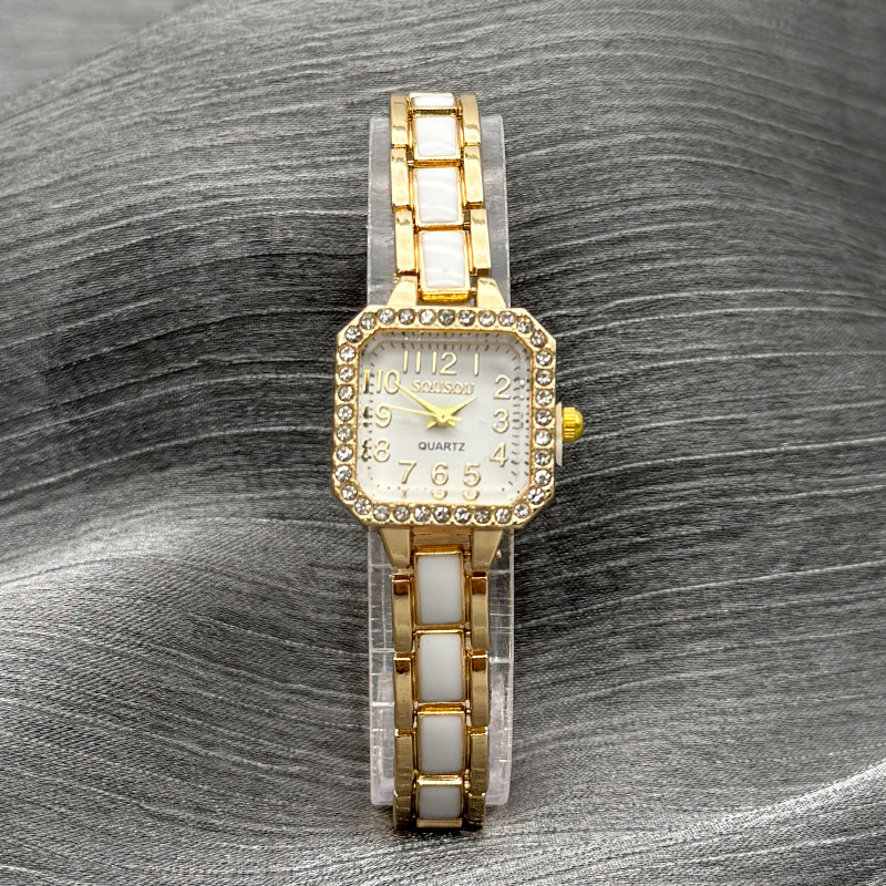Picture of Cross-border New Fashion Elegant Women's Watch Square Small Light Luxury Ceramic Bracelet Diamond-encrusted Fashion Quartz Watch Women