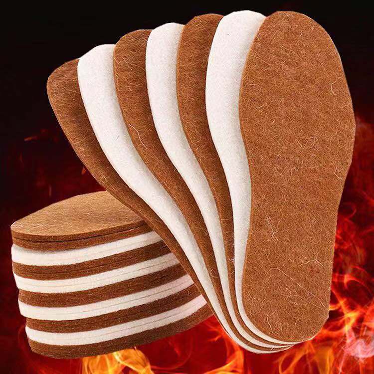 Customized Warm Insoles for Men and Women in Winter Fleece-Lined and Thickeneded Imitation Alpaca Insoles, Deodorant, Sweat-Absorbent and Breathable Felt Insoles