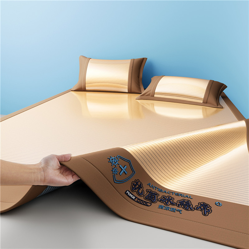 Picture of 2025 Explosions Antibacterial Ice Silk Mat Summer Sleeping Naked Maternal and Infant Class Air-conditioned Mat Machine Washable Folding Bed Cover Soft Mat