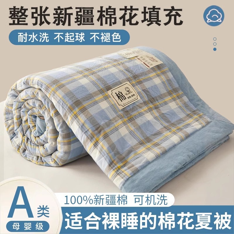 Xinjiang Cotton Summer Quilt Air-conditioning Quilt Pure Cotton Summer Cool Quilt Thin Quilt Summer Single Dormitory Double Quilt Core