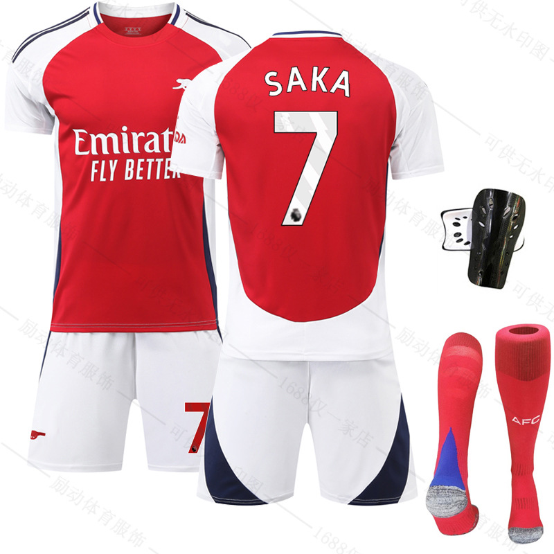 24-25 Arsenal's home football uniform No.7 Saka No.8 Erdegao's new jerseys are in stock in large quantities in foreign trade factories.