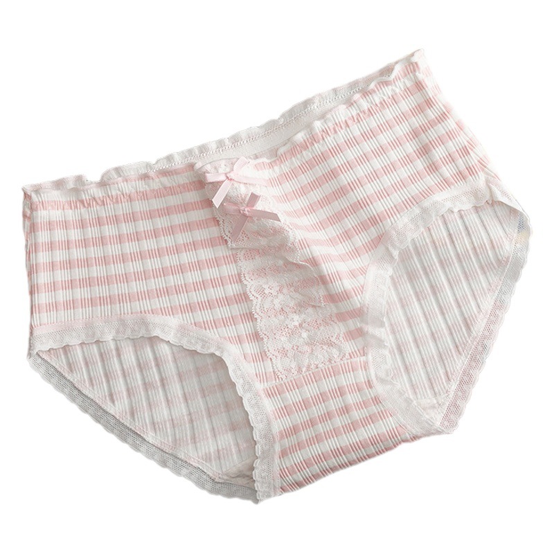 Underwear Women's Cotton Mid-waist Youth Pink White Sweet Girl Princess Style Cute Lori Soft Girl Briefs