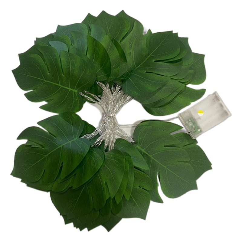 Foreign trade new turtle back leaf light string LED Thanksgiving green leaf decorative lights ins net red photo props lights