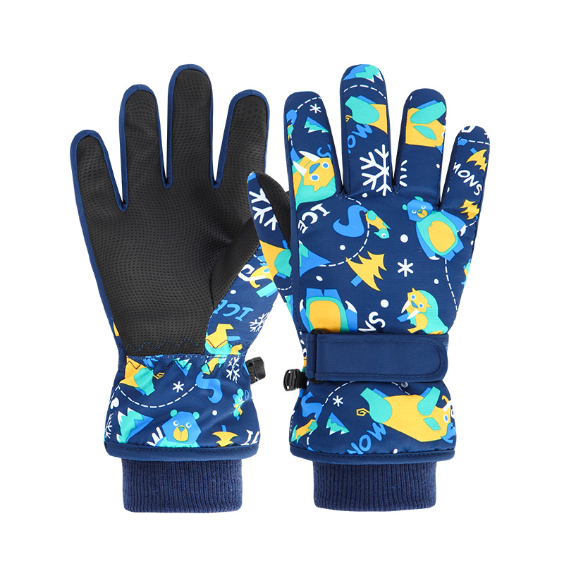 Picture of Friendship-children's ski gloves boys winter velvet padded warm waterproof cute cartoon students cycling