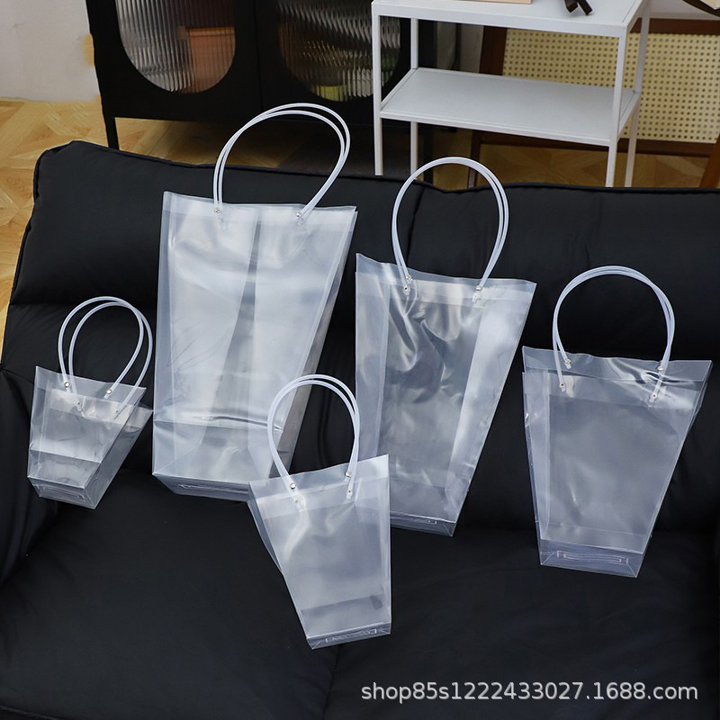 Zhuoxian Flower Material Transparent Handbag Flower Arrangement Bag Bouquet Bag Flower Bag Plant Succulent Flower Packaging Bag