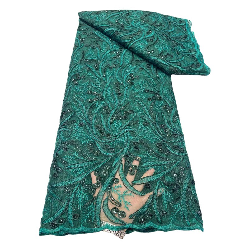 African lace dress Hanfu embroidered cloth European and American sequins embroidered rope embroidered Cheongsam fabric JX3523